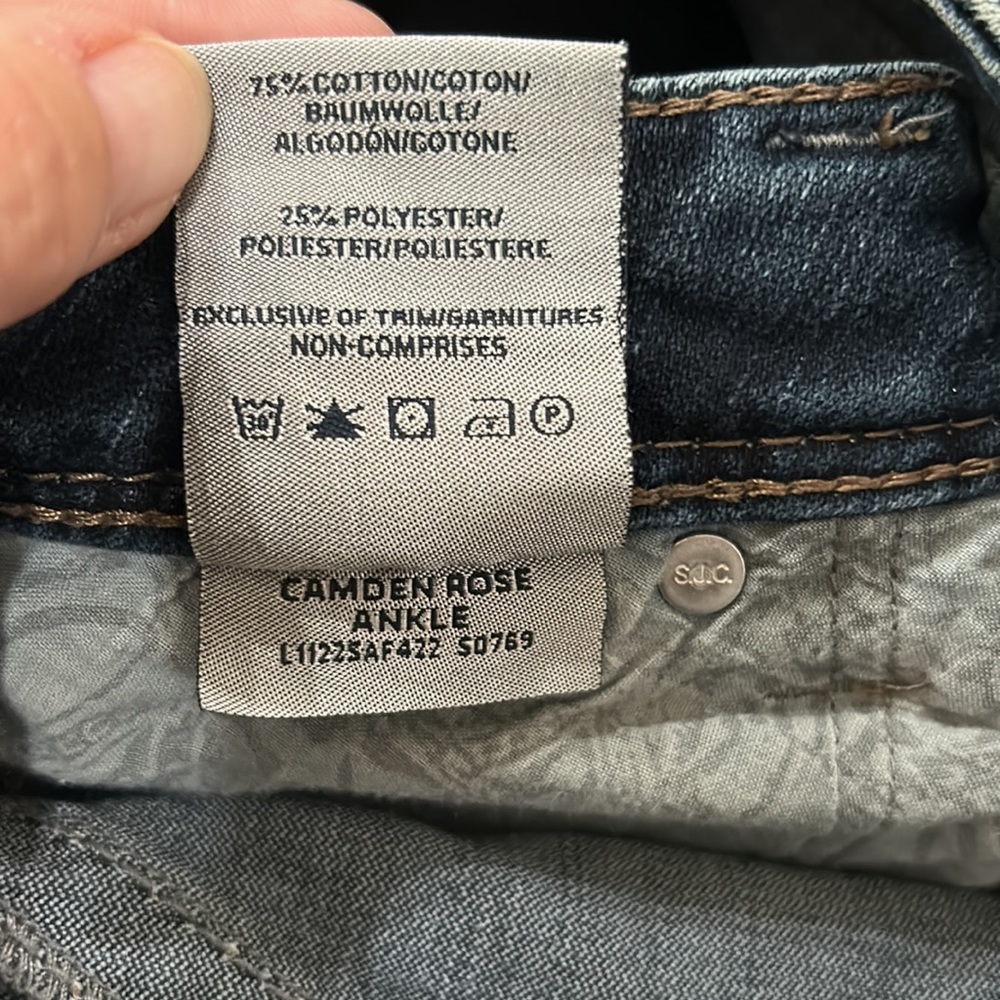 Silver Jeans 30W Camden Rose Ankle Crop Zip Zipper EUC - Picture 7 of 7